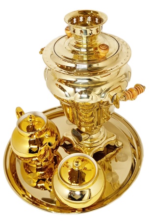 картинка Набор самовар этектрический 3 л "Ваза" под золото арт. 8768963 Москва