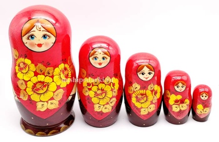 Матрешка цветы 5 мест 17см арт. 986127615