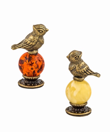 Фигурка из латуни Чижик-Пыжик на шарике 20х35 мм. арт. 331