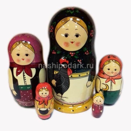 Матрешка с курочкой 18см 5 мест арт. 1018010