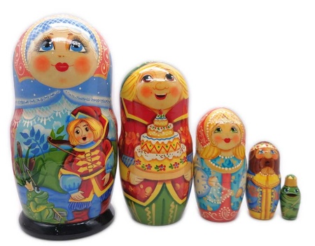 Матрешка Матрешка сказка "Царевна лягушка" 5 мест 18 см. арт. 562329 русских сувениров  Матрешка Матрешка сказка "Царевна лягушка" 5 мест 18 см. арт. 562329 русских сувениров