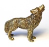 Фигурка из латуни с янтарем Волк большой арт. 1398