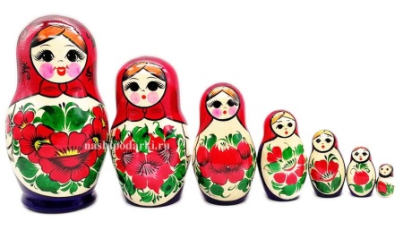 Матрешка вятская сувенирная 7 мест 14 см. арт. 77656