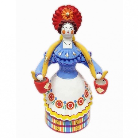 Дымковская игрушка "Барыня с коромыслом" 24х14см арт. 1118130