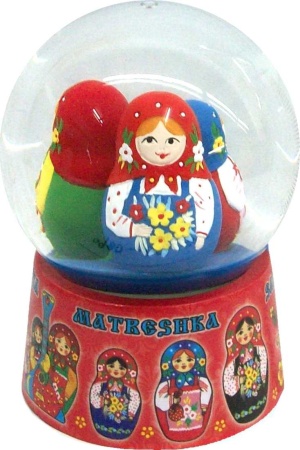 Шар малый "Матрешка" с деколью 6 см. арт. 098D045034R