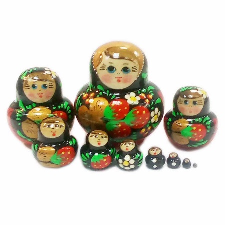 картинка Матрешка Хохлома 10 мест 5см арт. 1118358