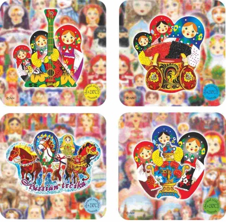 Набор плакеток сувенирных "Матрешка", 4 шт. арт. 45004034