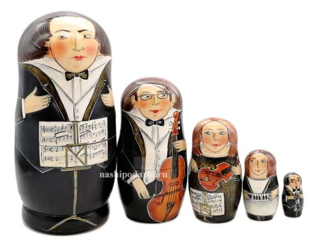 Матрешка "Музыканты" 16 см. 5 мест арт. 6754231