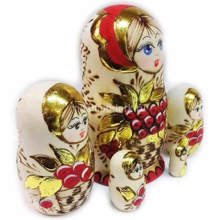 Матрешка детская 5 шт. "По ягоды" 10см Арт. 060319468