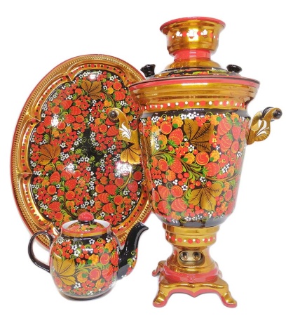 Самовар электрический набор 4 литра "Хохлома" арт. 112622 