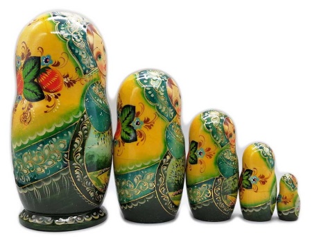 Матрешка Летняя березка 18 см. 5 мест арт. 6775322
