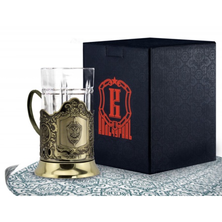 картинка Подстаканник латунный "ФСБ" с чернением  Артикул: С9408/5, БА-1574/1, к120