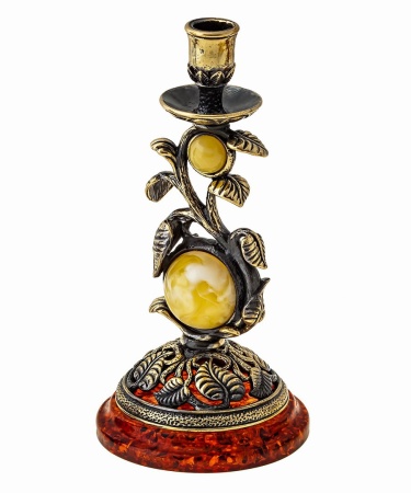 Подсвечник Лоза из янтаря 55х120 мм. арт. 1261