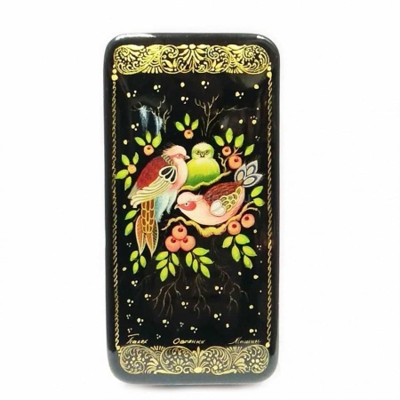 Шкатулка в стиле Палех "Овсянки" 8х16см арт. 1118086 