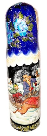 Матрешка штоф футляр "Тройка" 0.7 38х10 см. арт. 8963283