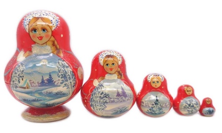 Матрешка кировская "Зима" 12 см. 5 мест арт. 6574333