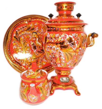 Самовар электрический с росписью 3 л. "Ландыши" желудь арт. 8853222 