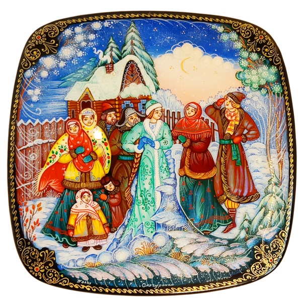 Шкатулка лаковая миниатюра "Снегурочка" 16х16 см. арт. 86733822 