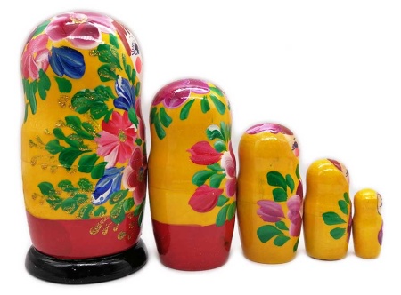 Матрешка цветы 16 см. 5 мест арт. 76578622