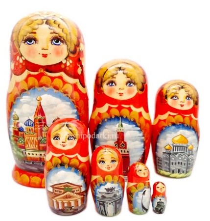 Матрешка "Москва" 7 мест 21см арт. 563366