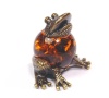 Лягушка из латуни c янтарем квакушка арт. 107