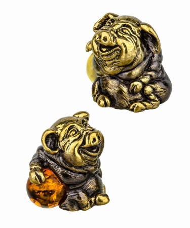 Поросенок с шариком без подставки 29х29мм. арт. 776.1