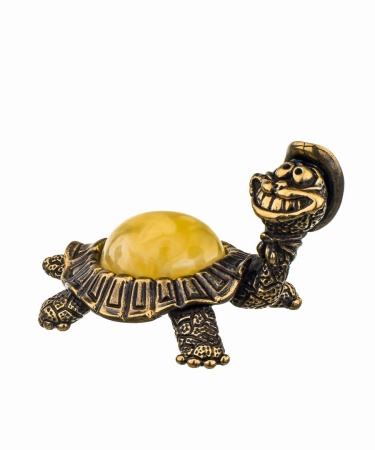 Фигурка из латуни Черепаха в шляпе 50х32 мм. арт. 302