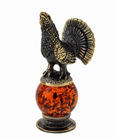 Фигурка из латуни Птица Глухарь 25х65 мм. арт. 1213