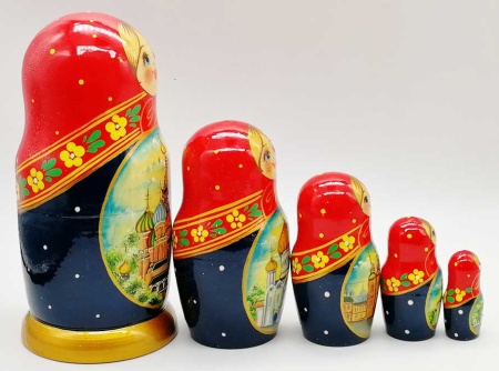 Матрешка "Москва- столица" 18 см. 5 мест арт. 732522