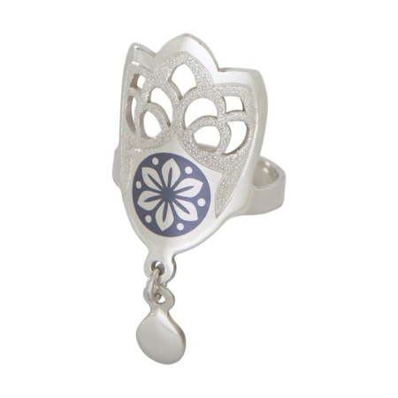 картинка Необычные кольца из серебра "Снежинка" Арт: 10020524А05 