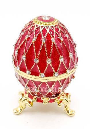 Яйцо Фаберже "Сетка" красное 7см арт 854433 