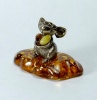 Фигурка из латуни с янтарем Крыса Рататуй арт. 1157