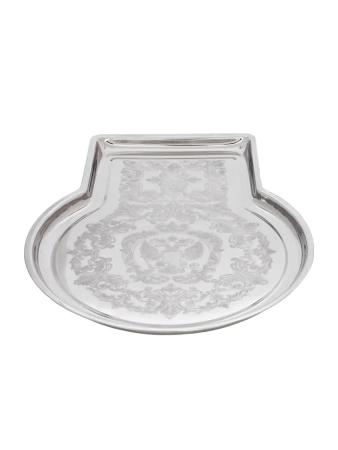 Поднос для самовара с гравированным рисунком никелированный  Артикул:  С9108/2_К 