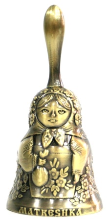 картинка Колокольчик-матрешка металлический арт. 034M0BR магазин подарков