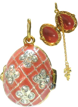 Кулон открывающийся "Цветочки в сетке" розовый арт. 121400707