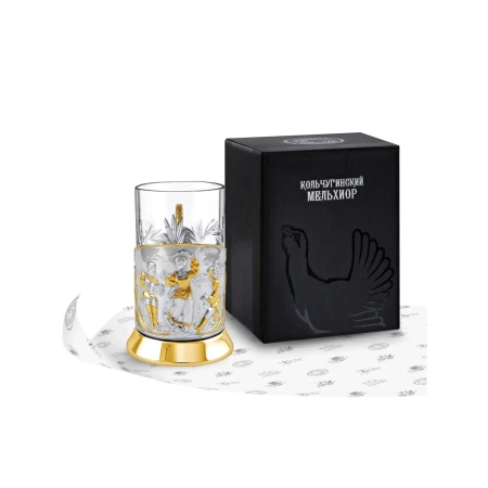 картинка Подстаканник посеребренный с позолотой "Русские пляски" Артикул:  С19610