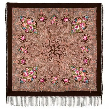 Павлопосадский платок "Чародейка Зима" 135х135см 1749-17 