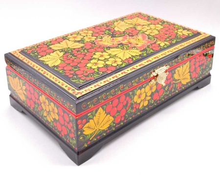 Шкатулка Хохлома для украшений 23х14х8 см. арт. 765722