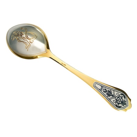 Серебряная  Ложка десертная "Лев" На заказ Арт: 40010377Л04 магазин 