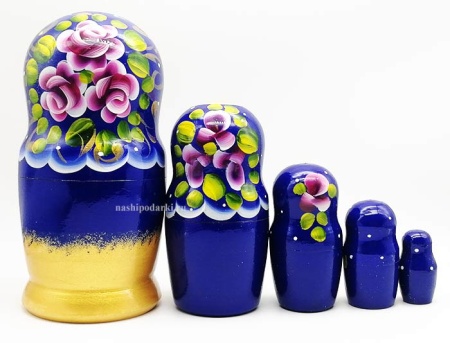 Матрешка цветы 5 мест 18см арт. 8715492