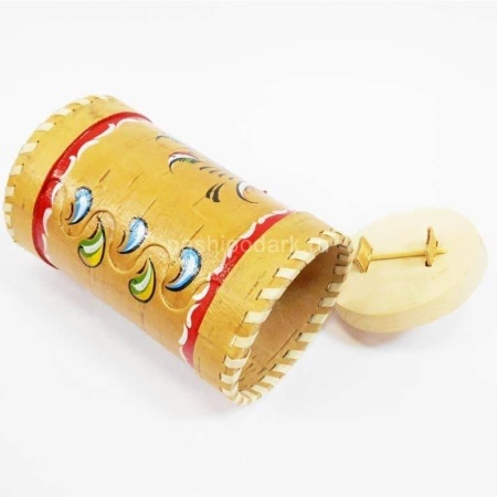 картинка Береста Туес "Цветочный узор" 15х9см арт. 220119132 магазин русских сувениров  Наши подарки