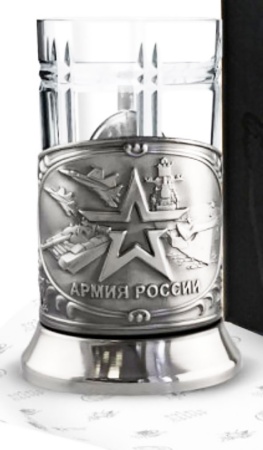 картинка Подстаканник никелированный "Армия" с чернением арт. Артикул: С7408/123