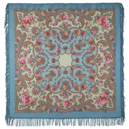 Павлопосадский платок «Откровение» 125 см. 1551-12 