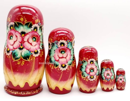 Матрешка цветочная 19 см. 5 мест арт. 8754119