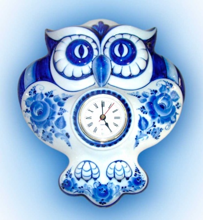ЧАСЫ СОВА Гжель 240*275 мм. арт. 696343
