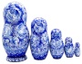 Матрешка под Гжель 5 мест 17 см. арт. 797771  Матрешка под Гжель 5 мест 17 см. арт. 797771