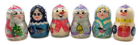 Елочные игрушки набор 6 шт. 3х5 см. арт. 773424