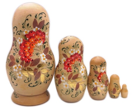 Матрешка "Рябинка" матовая 13 см. 5 мест арт. 743687
