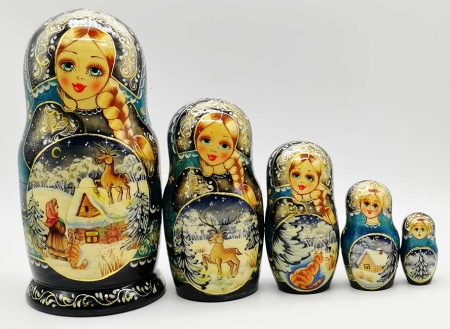 Матрешка "Зима" 19 см. 5 мест арт. 74198