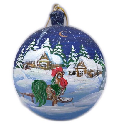 Елочный шар деревянный, открывающийся 10 см. арт. 86332